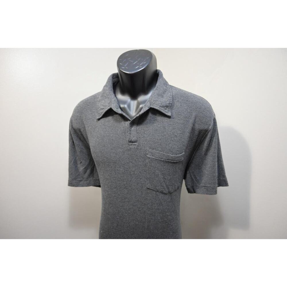 Prana Breathe Golf Polo Shirt Dark Gray Rayon Spandex Short Sleeve Mens Sz Large